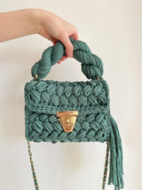 Hand woven bag crochet bag shoulder bag women's Fried Dough Twists portable tassel bag - V.I.P Digital Presence