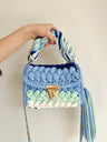 Hand woven bag crochet bag shoulder bag women's Fried Dough Twists portable tassel bag - V.I.P Digital Presence