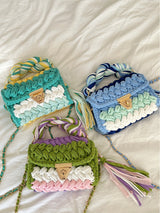Hand woven bag crochet bag shoulder bag women's Fried Dough Twists portable tassel bag - V.I.P Digital Presence