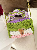 Hand woven bag crochet bag shoulder bag women's Fried Dough Twists portable tassel bag - V.I.P Digital Presence