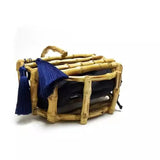 Handmade tassel bamboo knot bag water bucket bag semi-circular bamboo basket handbag for women - V.I.P Digital Presence