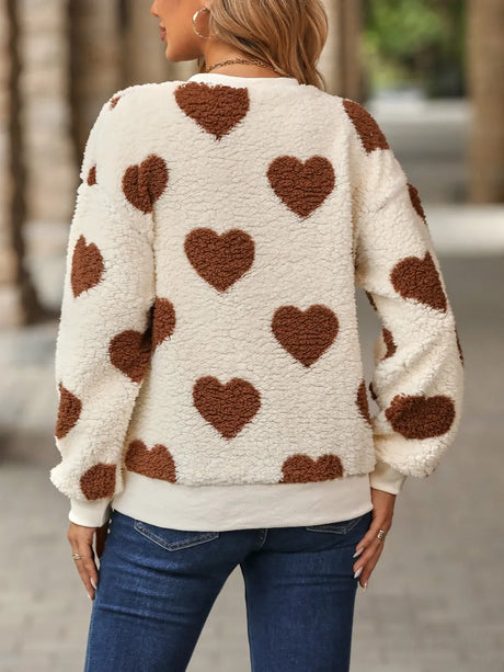 Heart Dropped Shoulder Sweatshirt - V.I.P Digital Presence