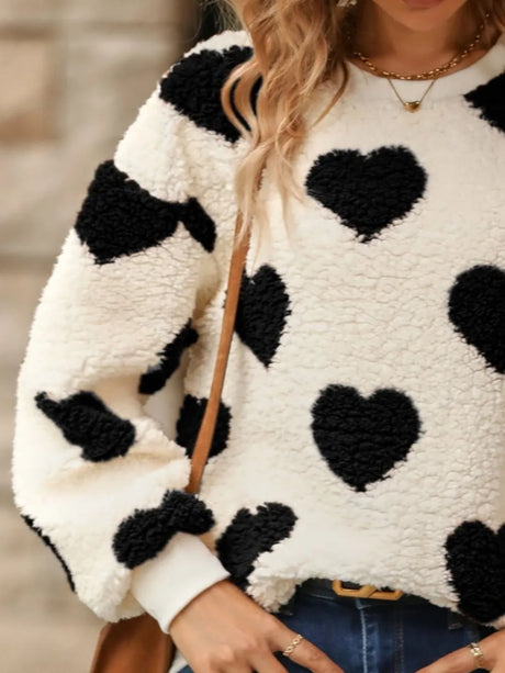 Heart Dropped Shoulder Sweatshirt - V.I.P Digital Presence