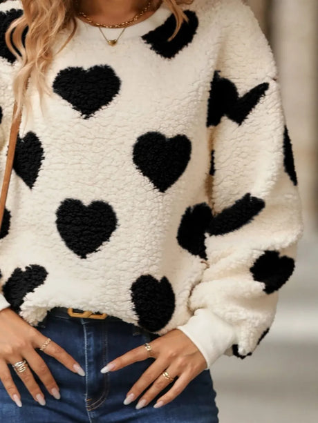 Heart Dropped Shoulder Sweatshirt - V.I.P Digital Presence