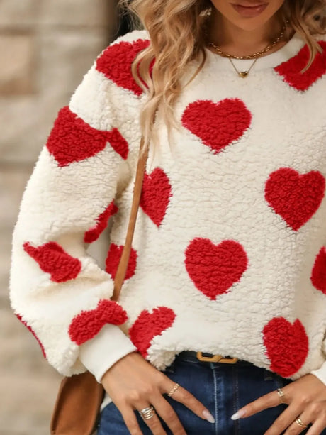 Heart Dropped Shoulder Sweatshirt - V.I.P Digital Presence