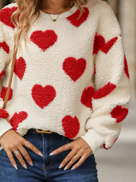 Heart Dropped Shoulder Sweatshirt - V.I.P Digital Presence