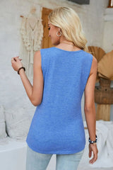 Heathered Notched Wide Strap Tank - V.I.P Digital Presence