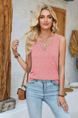 Heathered Notched Wide Strap Tank - V.I.P Digital Presence