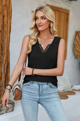Heathered Notched Wide Strap Tank - V.I.P Digital Presence