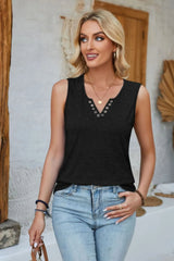 Heathered Notched Wide Strap Tank - V.I.P Digital Presence