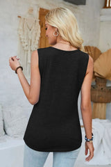 Heathered Notched Wide Strap Tank - V.I.P Digital Presence