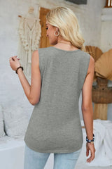 Heathered Notched Wide Strap Tank - V.I.P Digital Presence