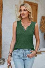 Heathered Notched Wide Strap Tank - V.I.P Digital Presence
