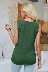 Heathered Notched Wide Strap Tank - V.I.P Digital Presence