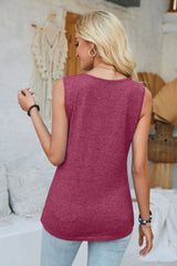 Heathered Notched Wide Strap Tank - V.I.P Digital Presence