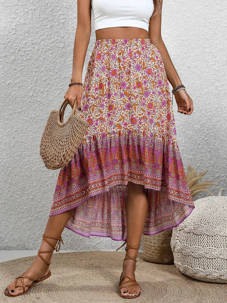 High-Low Elastic Waist Skirt - V.I.P Digital Presence