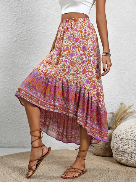 High-Low Elastic Waist Skirt - V.I.P Digital Presence