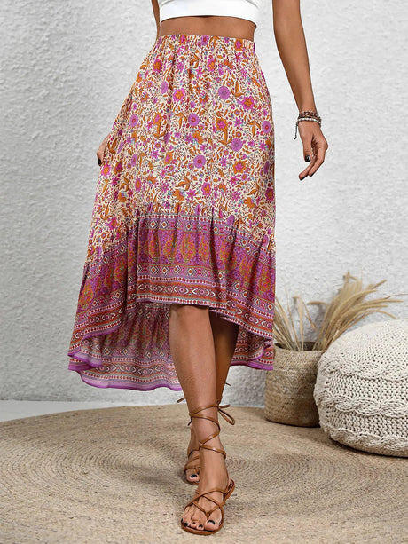 High-Low Elastic Waist Skirt - V.I.P Digital Presence
