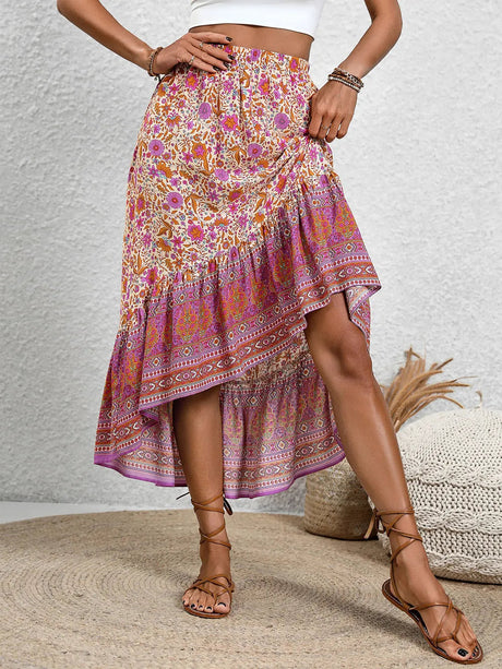 High-Low Elastic Waist Skirt - V.I.P Digital Presence