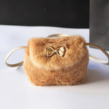 Kids Mini Cross body Bag  Bowknot Imitation Fur Shoulder Messenger Bag - V.I.P Digital Presence