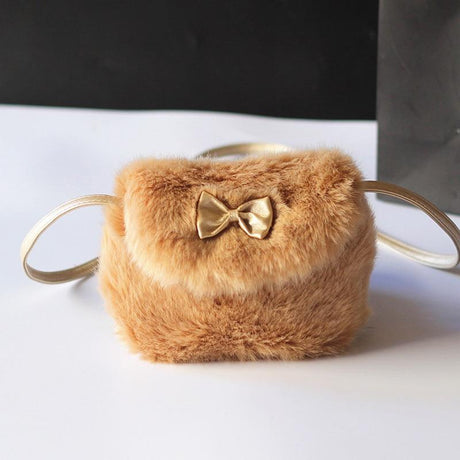 Kids Mini Cross body Bag  Bowknot Imitation Fur Shoulder Messenger Bag - V.I.P Digital Presence