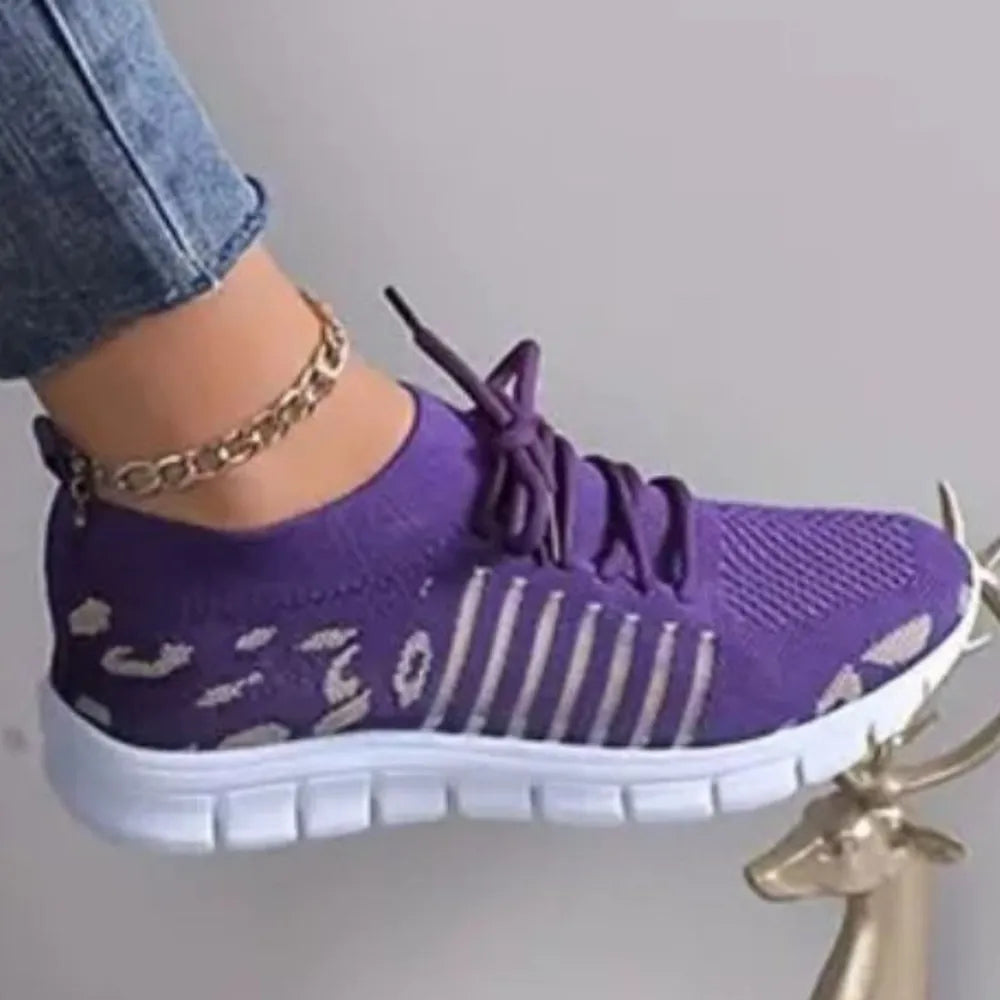 Leopard Round Toe Lace Up Athletic - V.I.P Digital Presence