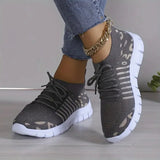 Leopard Round Toe Lace Up Athletic - V.I.P Digital Presence