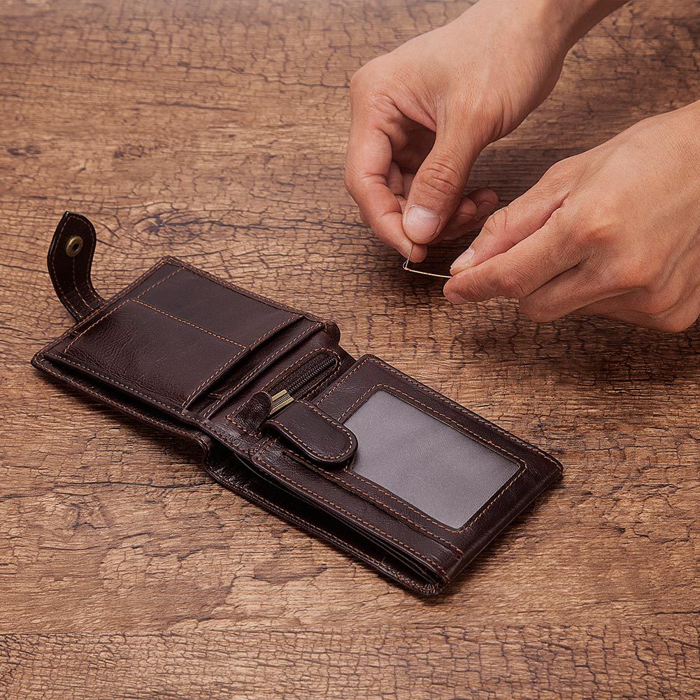 Men's Genuine Leather Wallet Multi-Card Anti-Tape Mirror Window Id Bag Men's Bag Coin Pocket - V.I.P Digital Presence