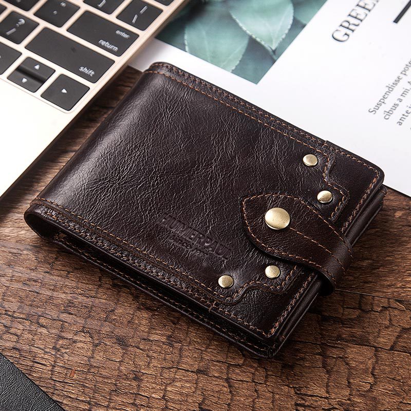 Men's Genuine Leather Wallet Multi-Card Anti-Tape Mirror Window Id Bag Men's Bag Coin Pocket - V.I.P Digital Presence