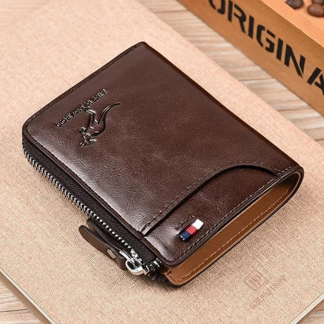 Men's  Protected PU Leather Wallet Vintage Short Purse - V.I.P Digital Presence
