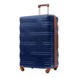 Merax Luggage with TSA Lock Spinner Wheels Hardside Expandable Luggage Travel Suitcase Carry on Luggage ABS 24"Blue+Brown - V.I.P Digital Presence