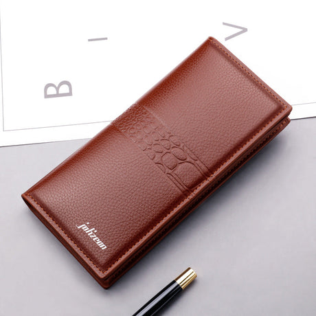 Multifunctional Wallet Men's Long Zipper Trend Fashion Personality Large Capacity Button Youth Hand Embossed Wallet - V.I.P Digital Presence