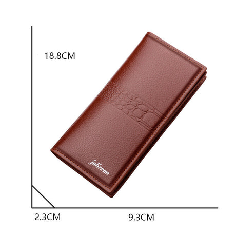 Multifunctional Wallet Men's Long Zipper Trend Fashion Personality Large Capacity Button Youth Hand Embossed Wallet - V.I.P Digital Presence