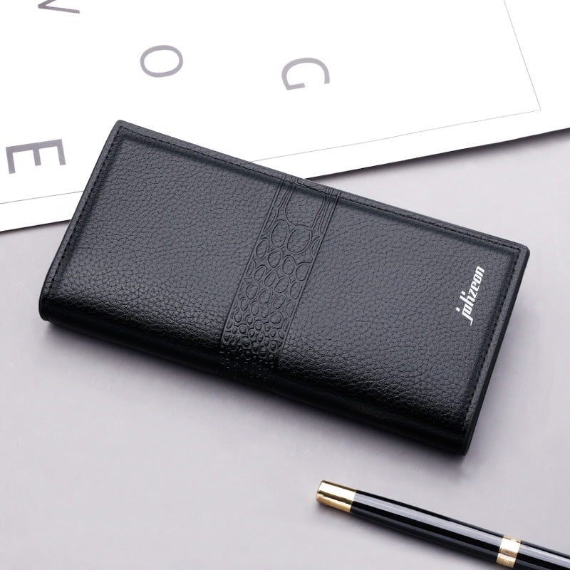 Multifunctional Wallet Men's Long Zipper Trend Fashion Personality Large Capacity Button Youth Hand Embossed Wallet - V.I.P Digital Presence