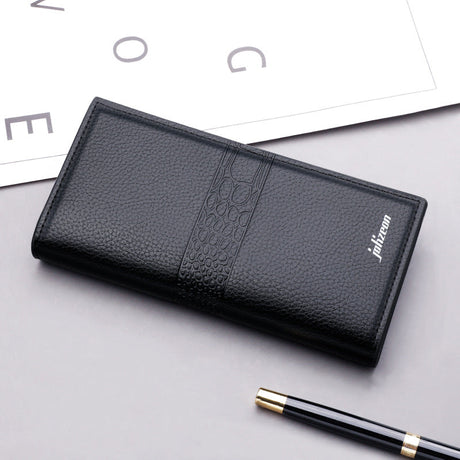 Multifunctional Wallet Men's Long Zipper Trend Fashion Personality Large Capacity Button Youth Hand Embossed Wallet - V.I.P Digital Presence