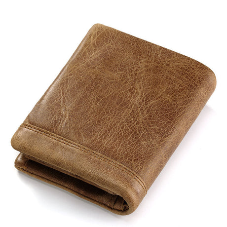 New Leather Wallet Crazy Horse Leather Zipper Buckle Wallet Leather Multifunctional Clutch - V.I.P Digital Presence