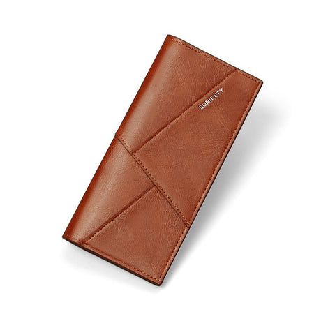 New Multi-Function Anti-Theft Brush Soft Leather Clip Long Ultra-Thin Splicing Two Fold Men's Wallet - V.I.P Digital Presence