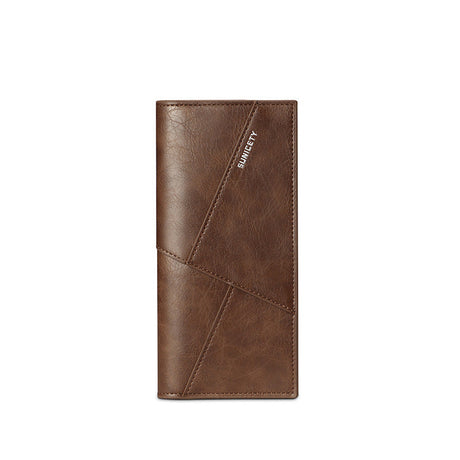 New Multi-Function Anti-Theft Brush Soft Leather Clip Long Ultra-Thin Splicing Two Fold Men's Wallet - V.I.P Digital Presence