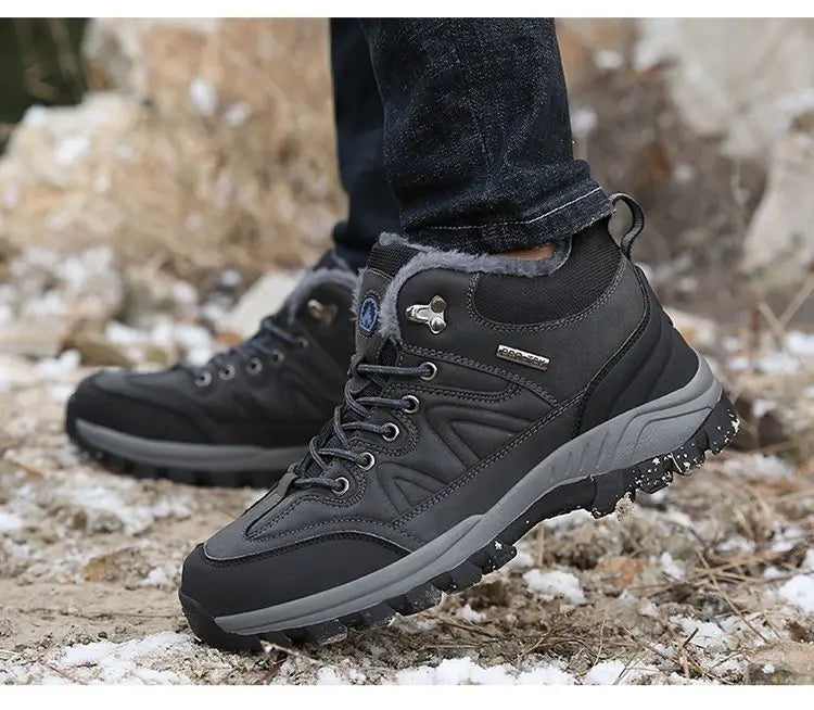 New winter sports shoes for men, outdoor shoes with plush insulation, cotton shoes, lightweight hiking shoes, oversized hiking shoes - V.I.P Digital Presence