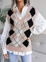 Plaid V-Neck Sweater Vest - V.I.P Digital Presence