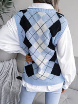 Plaid V-Neck Sweater Vest - V.I.P Digital Presence