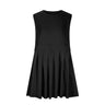 Pleated Round Neck Sleeveless Mini Dress - V.I.P Digital Presence