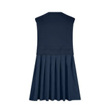 Pleated Round Neck Sleeveless Mini Dress - V.I.P Digital Presence