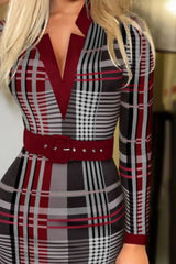 Printed Notched Long Sleeve Wrap Dress - V.I.P Digital Presence