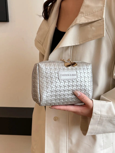 PU Leather Woven Clutch - V.I.P Digital Presence