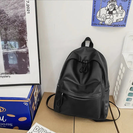 PU Leather Zip Backpack Bag - V.I.P Digital Presence