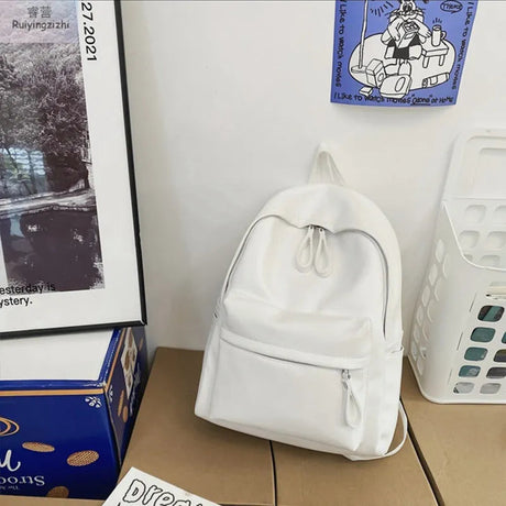 PU Leather Zip Backpack Bag - V.I.P Digital Presence