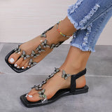 Rhinestone Butterfly Flat Sandals - V.I.P Digital Presence