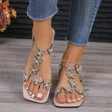 Rhinestone Butterfly Flat Sandals - V.I.P Digital Presence