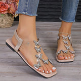 Rhinestone Butterfly Flat Sandals - V.I.P Digital Presence